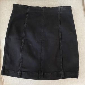 Free People Denim Modern Femme Mini Skirt, Size 6, Black